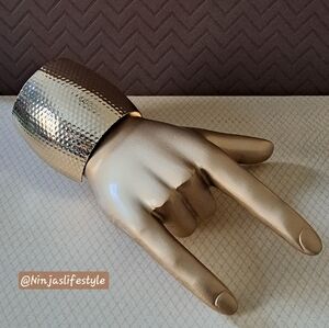 Macy's Goldtone Textured Cuff Bracelet